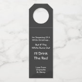 De droom van een witte kerst op maat flessenhanger (Voorkant)