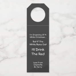 De droom van een witte kerst op maat flessenhanger