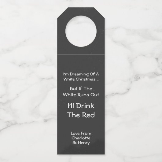 De droom van een witte kerst op maat flessenhanger (Voorkant)