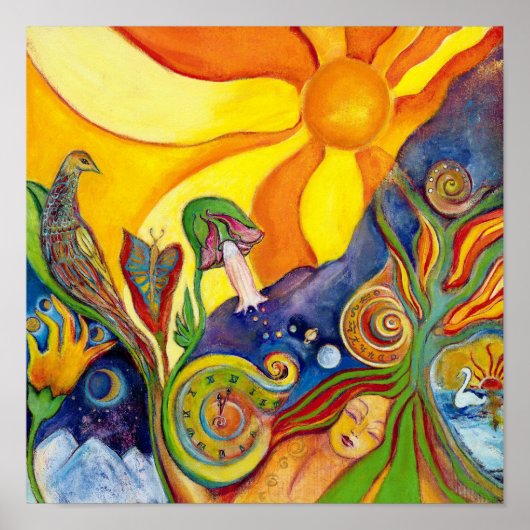 De droom van Fantasy Modern Folk Art Alice Wonderl Poster (Voorkant)