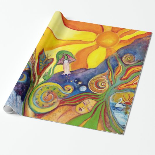 De droom van Fantasy Psychedelic Art Alice Wonderl Cadeaupapier (Uitgerold)