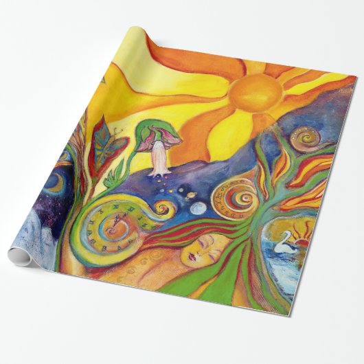 De droom van Fantasy Psychedelic Art Alice Wonderl Cadeaupapier (Uitgerold)