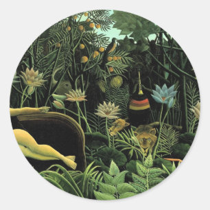 De droom van Henri Rousseau (1910) Ronde Sticker