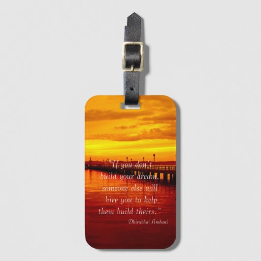 De droom van het gebouw citeert zonsondergang Otte Bagagelabel (Voorkant (verticaal))