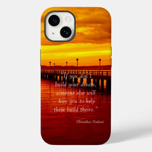 De droom van het gebouw citeert zonsondergang Otte Case-Mate iPhone Case (Achterkant)
