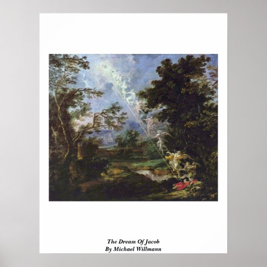De droom van Jacob van Michael Willmann Poster (Voorkant)