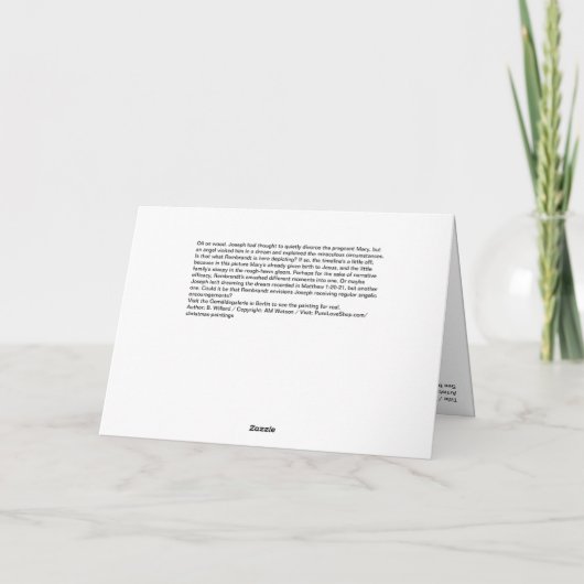 De Droom van Joseph - Kerstmis Feestdagen Kaart (Achterkant)