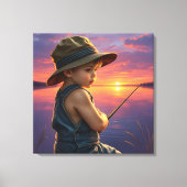 De droom van Little Angler Canvas Afdruk (Voorkant)