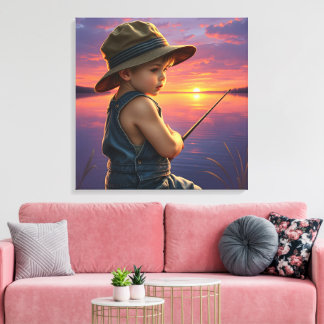 De droom van Little Angler Canvas Afdruk