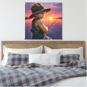 De droom van Little Angler Canvas Afdruk (Insitu (Slaapkamer))