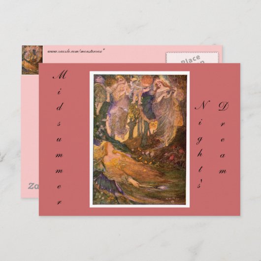 De droom van Midzomer Night Briefkaart (Voorkant / Achterkant)