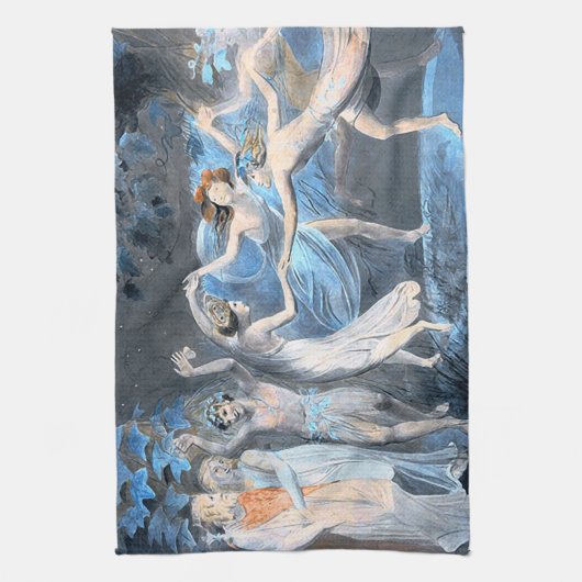 De droom van Midzomer Night, William Blake Theedoek (Verticaal)