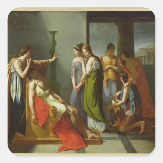 De droom van Orestes Vierkante Sticker (Voorkant)