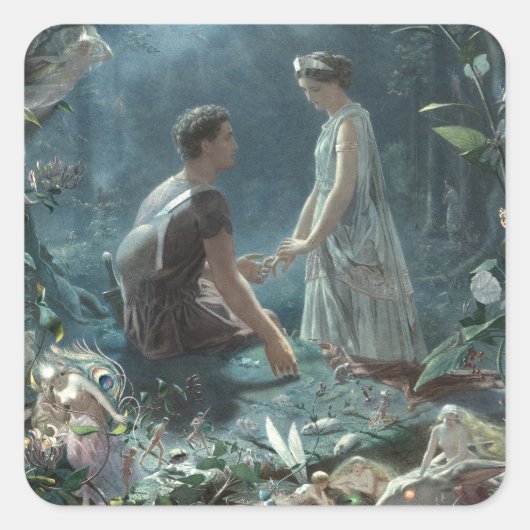 De droom van Shakespeare: A Midsummer Night's Drea Vierkante Sticker (Voorkant)