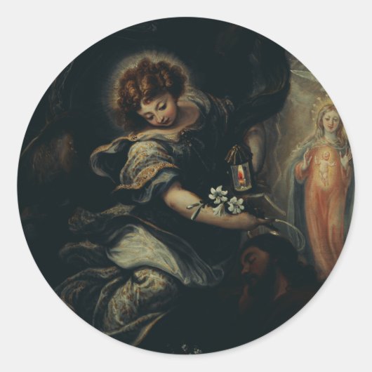 De droom van Sint-Jozef Ronde Sticker (Voorkant)