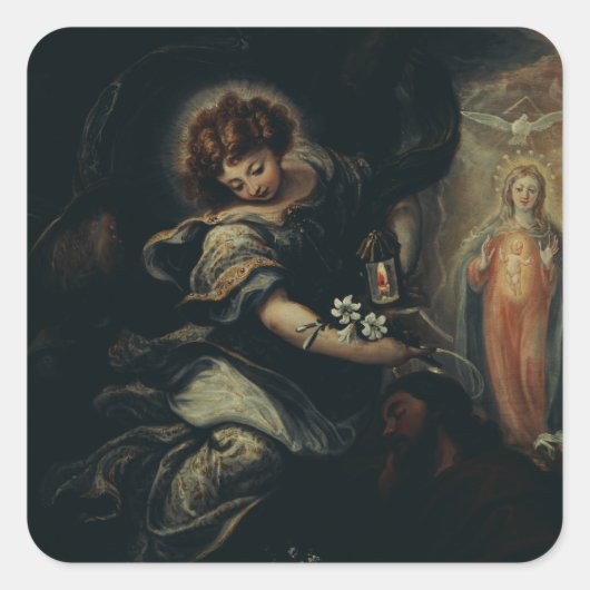 De Droom van Sint-Jozef Vierkante Sticker (Voorkant)