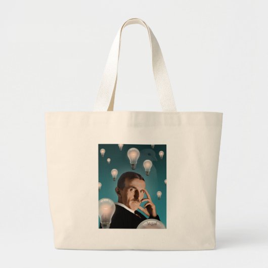 De droom van Tesla Grote Tote Bag (Voorkant)