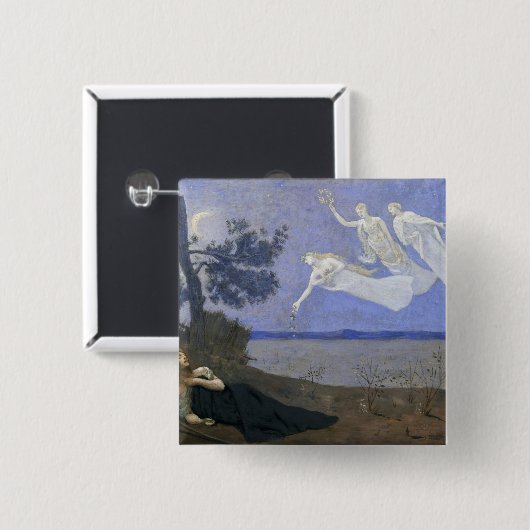 De droom vierkante button 5,1 cm (Voorkant /achterkant)