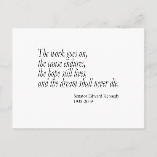 De droom zal nooit sterven… briefkaart (Voorkant)