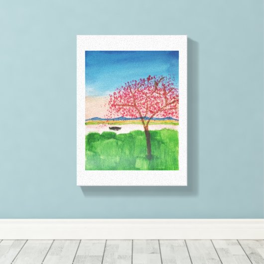 De droomboom canvas afdruk (Insitu (Houten vloer))