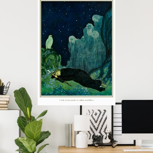 De droomdroomdromer: een cirkel van mist poster (Thuiskantoor)