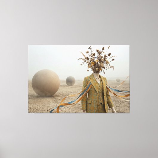 De Droomersweg over de Droge Rivierbedding Canvas Afdruk (Voorkant)