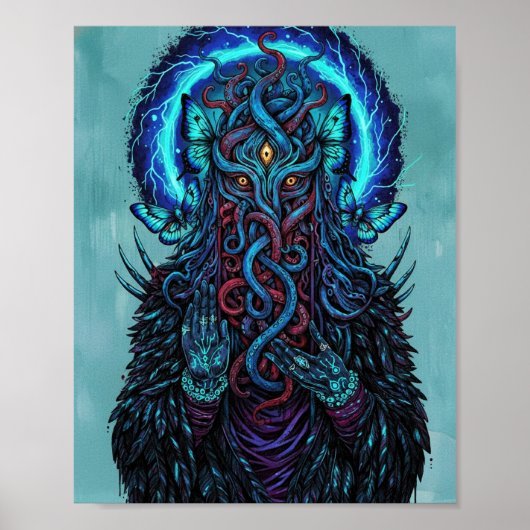 De Droomwever - Psychedelische Donkere Fantasie Mu Poster (Voorkant)