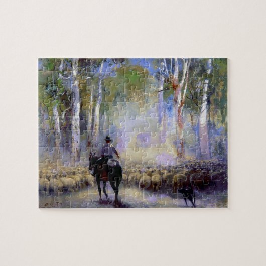 De Drover 1912 Walter Withers Australische Cowboy Legpuzzel (Horizontaal)