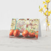 De Druk Notecards van het Glas van de Tomaten van Kaart (Gele Bloem)