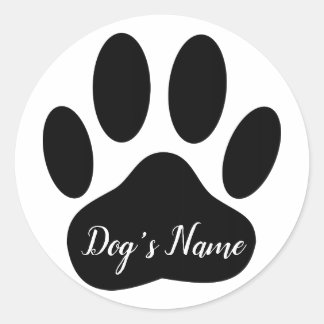 De Druk van de Bak van de hond met douanenaam Ronde Sticker