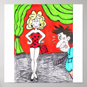 De Druk van de Cartoon van de Humor van het Poster