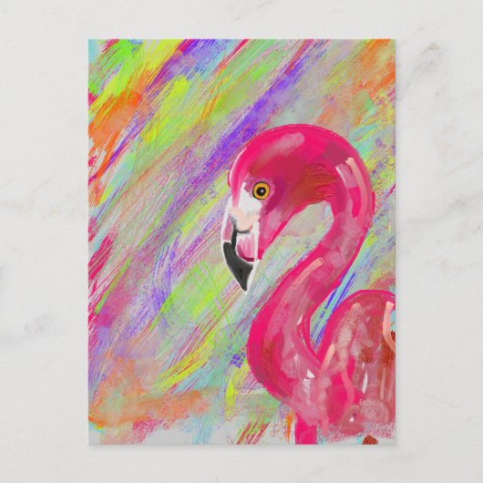 De Druk van de Flamingo van de regenboog Briefkaart (Voorkant)