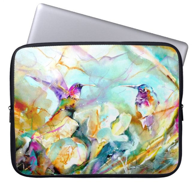 De Druk van de Kolibrie van "Dawn Greeting" Laptop Sleeve (Voorkant)