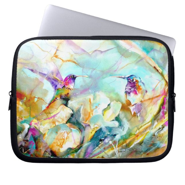 De Druk van de Kolibrie van "Dawn Greeting" Laptop Sleeve (Voorkant)
