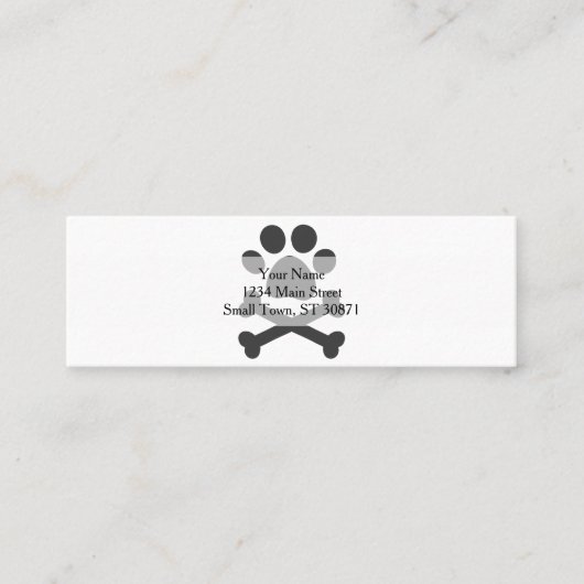 De druk van de peul gekruiste botten - kies achter mini visitekaartje (Voorkant)