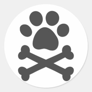 De druk van de peul gekruiste botten - kies achter ronde sticker