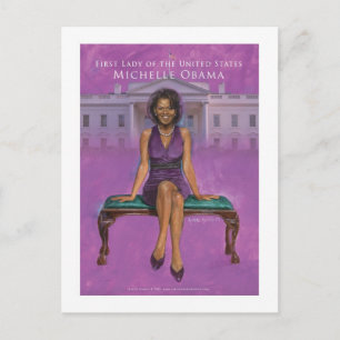 DE DRUK VAN DE PRESIDENTSVROUW VAN MICHELLE OBAMA BRIEFKAART