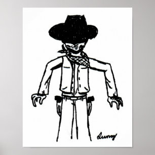 De Druk van de Schets van de cowboy Poster