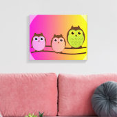 De Druk van het Canvas van uilen Afdruk (Insitu (Woonkamer))