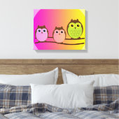 De Druk van het Canvas van uilen Afdruk (Insitu (Slaapkamer))
