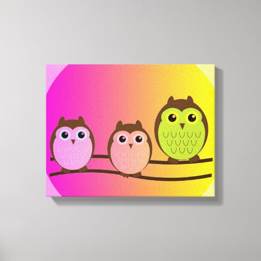De Druk van het Canvas van uilen Afdruk (Voorkant)