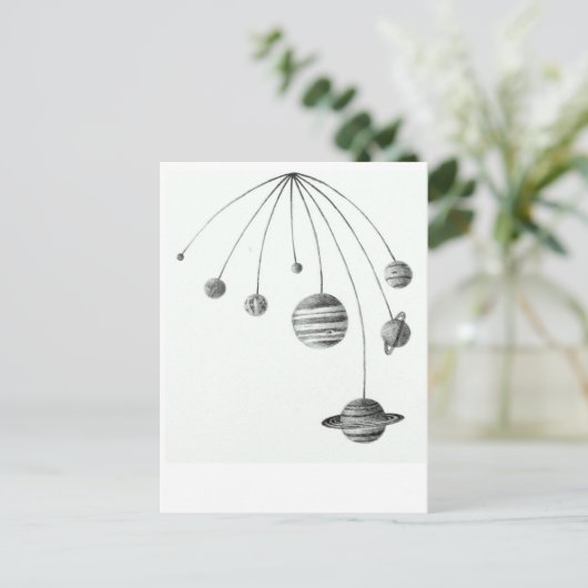 De druk van het zonnestelsel briefkaart (Staand voorkant)