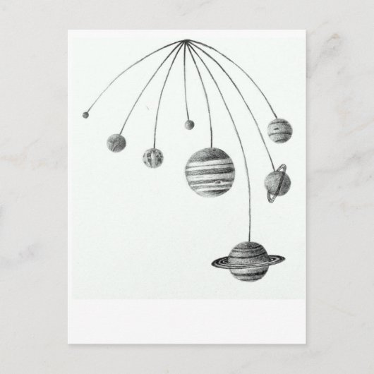 De druk van het zonnestelsel briefkaart (Voorkant)