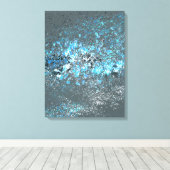 De druk van Stretched.canvas in blauw en groen. Canvas Afdruk (Insitu (Houten vloer))