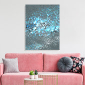 De druk van Stretched.canvas in blauw en groen. Canvas Afdruk (Insitu (Woonkamer))