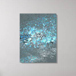 De druk van Stretched.canvas in blauw en groen. Canvas Afdruk