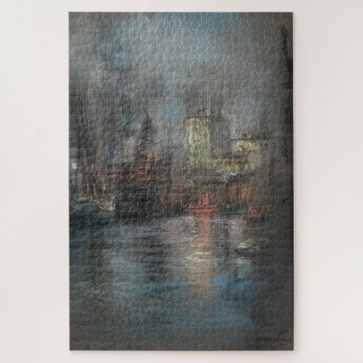 De drukke haven (door Glenn Cooper Henshaw) Legpuzzel (Verticaal)
