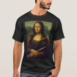 De drum van de Mona Lisa Holding tikt op Funny Dru T-shirt