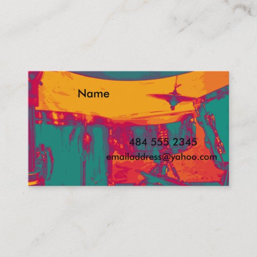 De drummer-kaart visitekaartje (Voorkant)