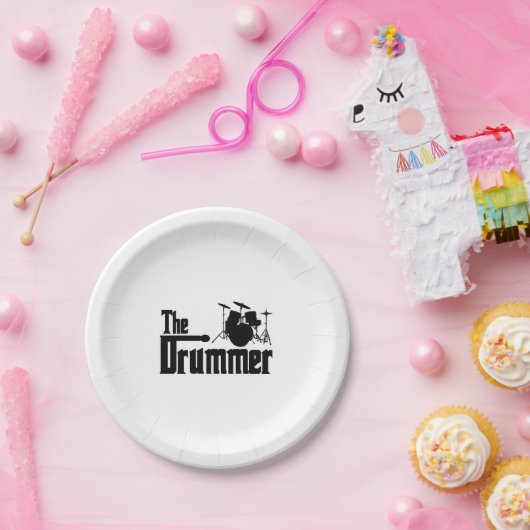 De drummer papieren bordje (Feest)